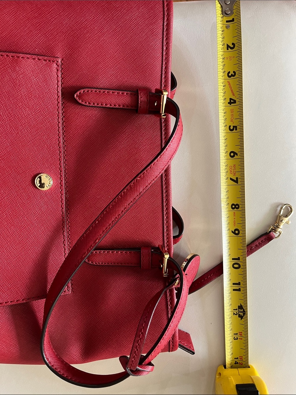 Michael Kors Wine Saffiano Leather Tote with Front Pocket - Picture 3 of 3